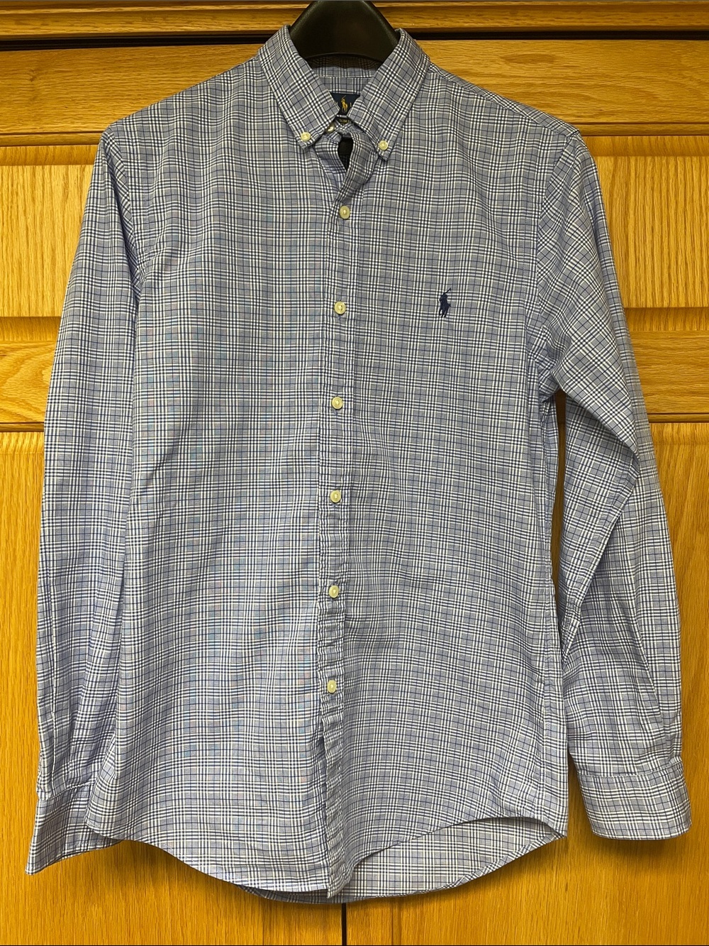 Ralph Lauren Slim Fit Blue Plaid Men's Shirt Size Small